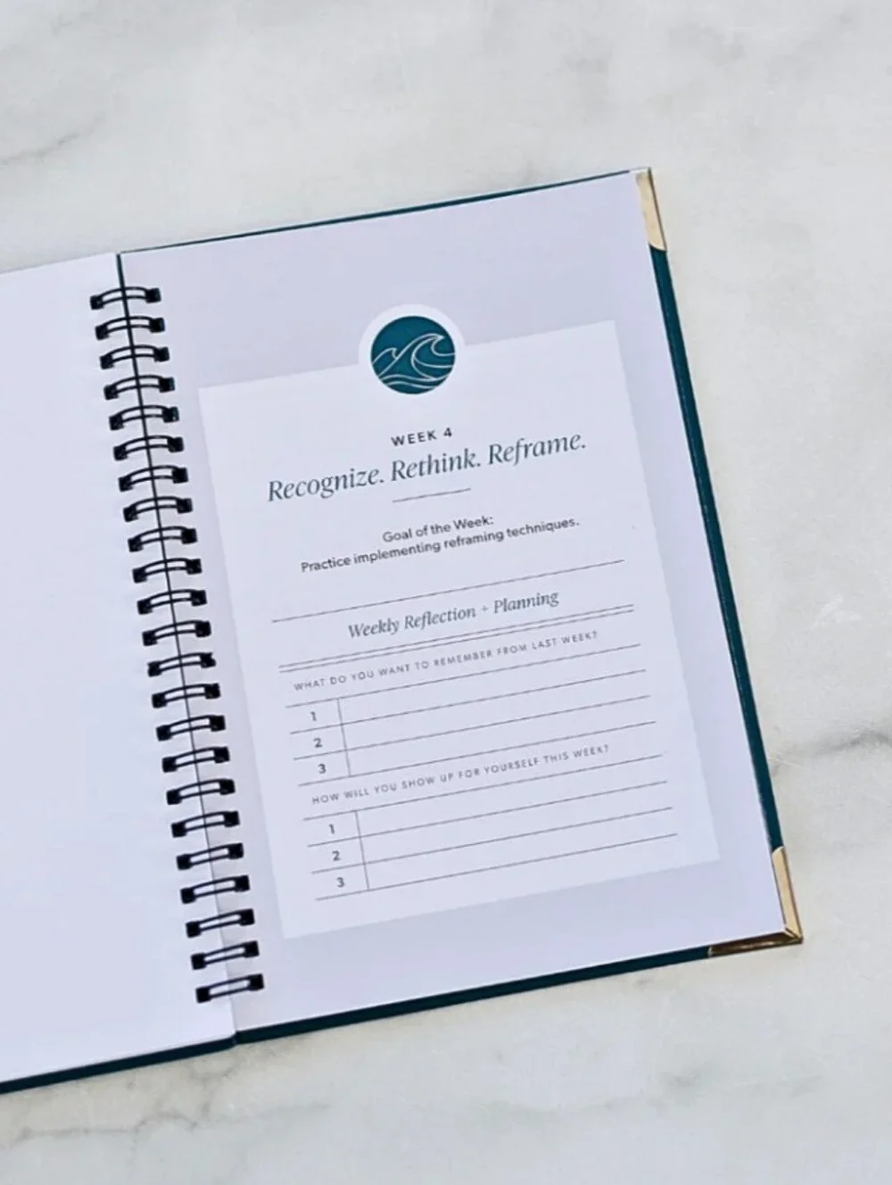 Emotional Awareness Spiral Journal - Teal